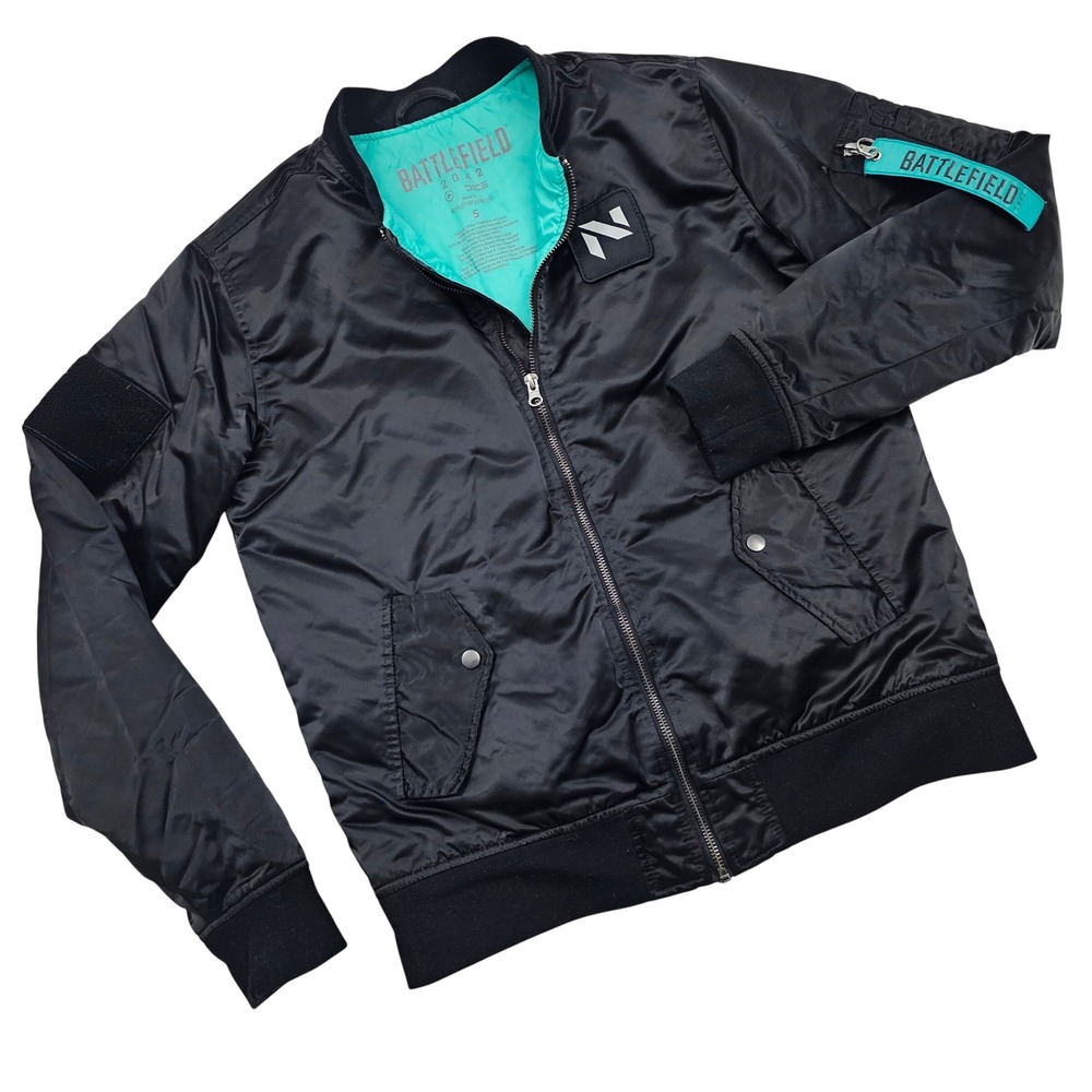 Imaginary People‎ Battlefield 2042 Bomber Jacket Mens S Black Techwear Gaming